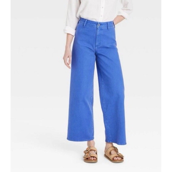 Universal Thread Women's High-Rise Sailor Wide Leg Ankle Jeans in Blue Size 12 - Picture 4 of 8